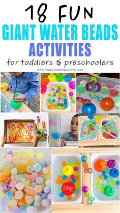 an image of giant water beads activities for toddlers and preschoolers to play with