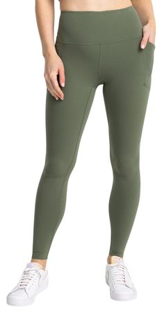 Fit & Design: Fitted leggings High rise – snugly sits at the natural waist Ultra-smoothing coverage lays on your body like a second-skin and flatters your silhouette 4-way stretch gives you freedom of movement Includes deep pockets that can fit your phone, cash, keys, and other small essentials You’ll barely notice Free Fly’s lightweight All Day fabric, but it promises a peachy, ultra-soft feel whenever you do Technology: Stay dry on warmer days and during strenuous activities with a moisture-wi Womens Athletic Outfits, Pocket Leggings, Athletic Outfits, Outdoor Apparel, Second Skin, Workout Leggings, Upf 50, Bottoms Pants, Sunscreen