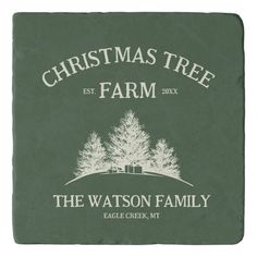 a christmas tree farm slate coaster