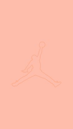 the air jordan logo is drawn on a pink background with an orange outline above it