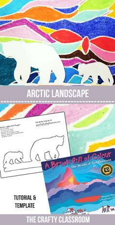 the crafty classroom arctic landscape with polar bears and rainbow colors for kids to make