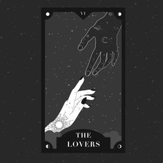 the lovers tarot card with two hands reaching for each other