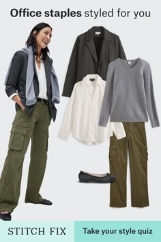 Promote your work wardrobe with seasonal essentials that mean business. Cardi sweaters, blazers, dresses, loafers—your Stylist is ready to send trending-for-you pieces in your set budget. Free shipping + returns. No subscription required. Olympic Outfits, Sporty Mom, Professional Aesthetic, Blue Jean Outfits, Professional Wardrobe, Jean Trends, Dressed To The Nines, Work Wear Women, Work Wardrobe