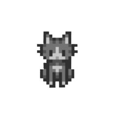 an image of a pixellated cat on a white background