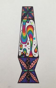 a drawing of a colorful tie on a white background