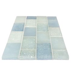 blue and white glass tile on a white background