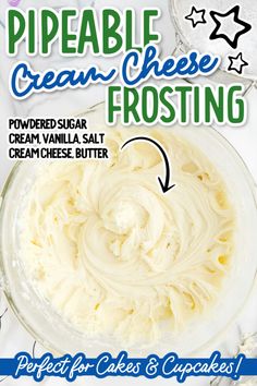 an advertisement for frozen cream cheese frosting