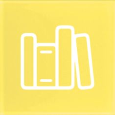 a yellow square with two books on it