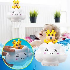 Entice Your Little One Into Bath Time Fun! Transform your child’s bath time into a splash of fun with the Charming Cloud Bath Toy! Designed to capture the hearts of toddlers and parents alike, this delightful toy combines entertainment with safety to ensure a joyous and secure bath time experience. Let your child dive into the magical world of water play with this adorable cloud that sprays water gently, making every bath an adventure! Product Features Material: Durable ABS Plastic Size: Approximately 12.5cm x 8cm x 14.5cm Weight: Light at just 90g Gender Neutral: Perfect for boys and girls Age Range: Suitable for children over 2 years old What Makes Our Cloud Bath Toy Special? The Charming Cloud Bath Toy stands out with its safe and environmentally friendly ABS material. Every edge is smo Swimming Pool Toys, Bath Toys For Toddlers, Bath Toy, Bath Time Fun, Pool Toys, Water Play, Dinosaur Toys, Water Spray, Bath Toys