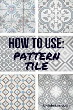 how to use pattern tile in different styles and colors for flooring or wall coverings