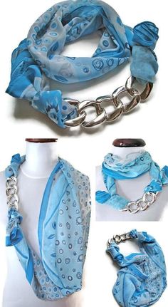 Turquoise Scarf, Chain Scarf, Christmas Wrap, Mode Tips, Fabric Scarf, Kay Jewelry, Wrap Gift, Diy Scarf