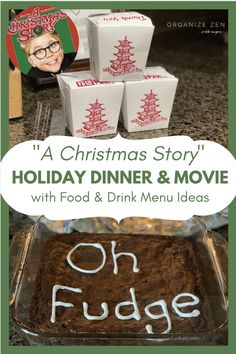 a christmas story holiday dinner and movie with food and drink menu