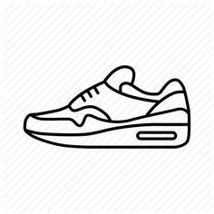 a black and white drawing of a shoe