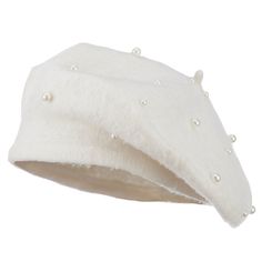 Women's Fake Pearl Accents BeretMade of 50% acrylic and 50% wool.ONE SIZE fits most ladies, fitting up to XL.Adult/Female.Crown measures 5 inches deep and 10 1/2 inches wide.Hand wash only.Imported. Trendy beret for fashion lovers.Crown is accented with faux pearls of various sizes.Beret features a small brim for a comfortable fit.This faux pearl beret is great for all winter and fall events like walks in the park, church, and casual outings, vacations, and picnics.Fall and Winter.11(W) X 11(L) White Beret, White Crown, Crown Hat, Hat Beret, Brimmed Hat, Beret Hat, White Hat, Head Accessories, Cute Hats