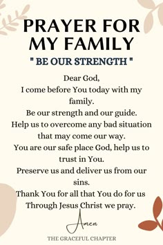 Be Our Strength | Prayer for my family, Prayer for family, Prayers for healing