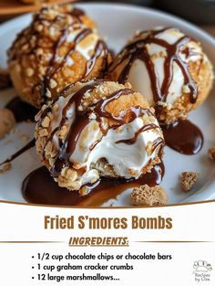 Smores Dessert Recipes, Smores Dessert, Dessert Bites, Graham Cracker Crumbs, Fried Food, Fun Cooking, Mini Desserts, Cookie Desserts, Yummy Food Dessert