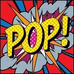 pop art print with the word pop on it