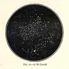 an old black and white drawing of a star cluster