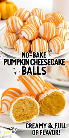 no bake pumpkin cheesecake balls with creamy and full of flavor