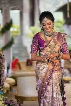 Violet Blouse, Saree Borders, Black Blouse Designs, Magam Work, Boutique Blouse, Blouse Works, Latest Bridal Blouse Designs, Bridal Sarees South Indian, Half Saree Lehenga