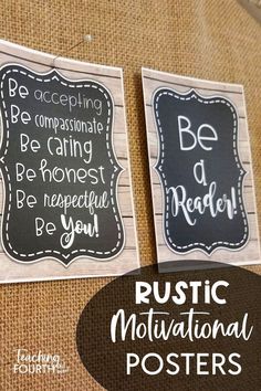 two chalkboard signs with the words bereaving and be reading written on them