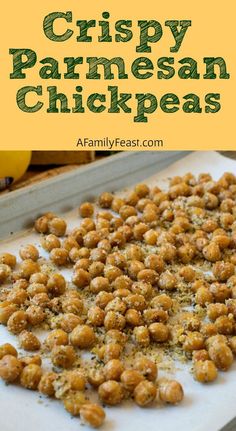 crispy parmesan chickpeas on a cutting board