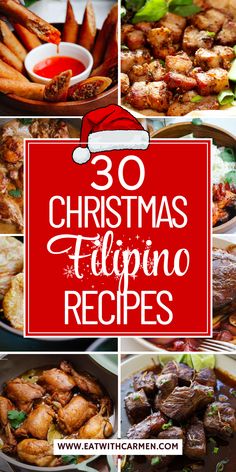 Finding traditional Christmas recipes with a Filipino twist can be tricky. My 30 easy Christmas Filipino recipes bring festive flavors and family favorites to your holiday celebrations. Pin this for a delicious Filipino-inspired Christmas feast! Pinoy Noche Buena Foods, Filipino Street Food Recipes, Pinoy Christmas Food Noche Buena, Filipino Noche Buena Food, Filipino Cuisine Dishes, Filipino Holiday Dishes, Filipino Dishes Party, Christmas Filipino Food, Easy Filipino Dishes