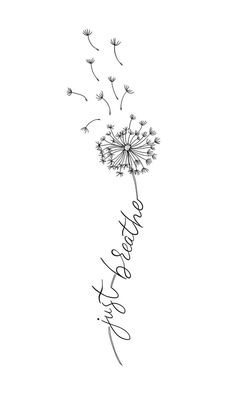 a drawing of a dandelion with the words happy written on it's side