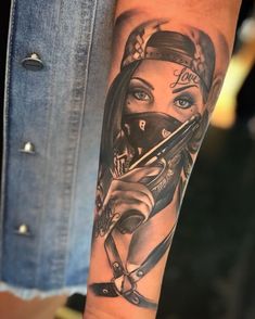 Bandana Tattoo, Baddie Tats, Survivor Tattoo, Style Tattoo, Sleeve Tattoo, Leg Tattoos, Arm Tattoo