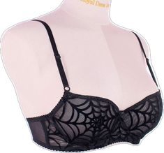 Spider Web Bra, Spiderweb Mesh Top, Spiderweb Accessories, Black Goth Women, Gothic Bra, Spiderweb Fashion, Spiderweb Lace, Spiderweb Dress, Black Bra Set