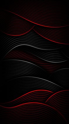 an abstract black and red background with wavy lines