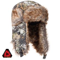 It's all about the warmth. This trapper hunting hat with Heat Boost graphene technology is built to handle the coldest of weather. Made in camo with a tricot shell and Hydrashield waterproof insert to keep you dry and block the wind when the weather turns nasty. The crown is fully lined with Heat Boost graphene short pile sherpa, a new generation of fabric enhanced with graphene's properties of thermal conductivity, wicking abilities, and antibacterial capabilities. Knitting graphene yarn into our sherpa lining supercharges it, making a warm material even warmer - 30% warmer. A thick faux fur lining wraps around the sides of your head and extends through the ear flaps. There are grommet holes over the ears with protective flaps that can be flipped up for better audibility or secured down f Winter Military Hat For Outdoor Activities, Military Hats For Winter Outdoor Activities, Military Style Winter Hat For Outdoor Activities, Waterproof Winter Hats For Outdoor Activities, Graphene Technology, Hunting Hat, Trapper Hat, Trapper Hats, Tractor Supply