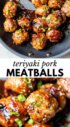 meatballs with teriyaki sauce and sesame seeds on top