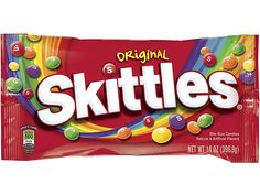 skittles candy bar on a white background