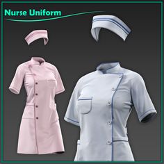 female nurse uniform, Sahar khazeni on ArtStation at https://www.artstation.com/artwork/Gere54 Nursing Uniform Design, Nurse Uniform Design, Nurse Style Outfit, Nurses Dress Uniform Style, Nurse Outfit Ideas, Nurses Uniform Modern, Nurse Outfit, Hospitality Uniform