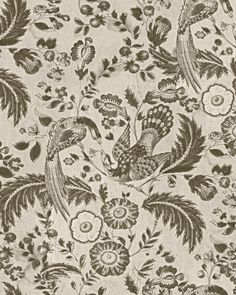 an old wallpaper with birds and flowers on it