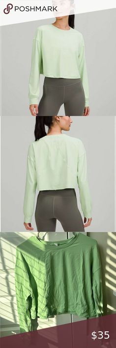 Lululemon Muscle Love Long Sleeve Shirt Mint Green Mint Green, Mint