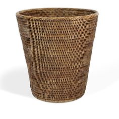 a large woven basket on a white background