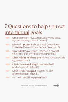 Discover the power of intentional goal-setting with our insightful guide, featuring 7 critical questions to ask yourself. This process will open doors to self-awareness, help you define achievable goals, and significantly enhance your well-being. Unlock the secret to a happier, more fulfilled you. For more enlightening content, follow @the_mindfriend, your ally in career fulfillment and mental well-being. Career Questions To Ask Yourself, Career Goal Setting, Intentional Questions To Ask, How To Set Career Goals, Goals Questions, Examples Of Goals, Achievable Goals, Goal Setting Questions, How To Set Goals And Achieve Them