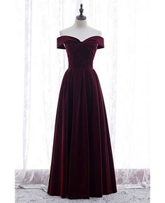 Buy velvet formal long elegant party dress off shoulder at affordable price online. Free shipping and pro custom service since 2009. Maxi Formal Dress, Velvet Bridesmaid, Sweep Train Prom Dress, Velvet Party Dress, Prom Dresses With Pockets, Cheap Bridesmaid, Velvet Maxi, Lace Prom Dress, Elegant Party Dresses