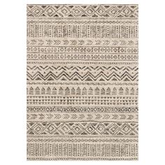 a beige and black rug with different patterns