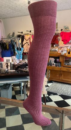 Long socks! Cotton over-the-kneeTone on tone berry colourShaped foot Fabric:45% cotton, 40% acrylic, 8% nylon, 5% polyester, 2% Lycra® elastane Excellent for layering too! *Last pic just to show style, colour is Berry Melange. Dita Von Teese Lingerie, Plus Size Tights, Socks Cotton, Fashion Goals, Blue Socks, Over The Knee Socks, Thigh High Socks, Fredericks Of Hollywood, Women Socks