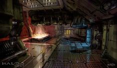 an image of a sci - fi space station setting