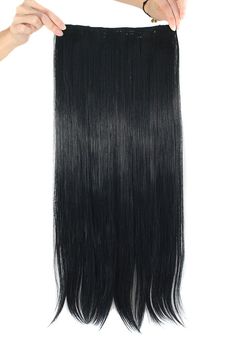 PRICES MAY VARY. 100% Top Quality & Brand New Material : 100% Top Kanekalon Fiber Length: Approx 24"/60cm, Width: Approx 8.5"/22cm Package included: 1 piece Straight hairpieces (5 clips) MapofBeauty 24" Long Straight Clip in Hair Extensions Hairpieces Hair Rods, Multi Colored Hair, Straight Hair Extensions, Black Hair Extensions, Halo Hair Extensions, Halo Hair, Clip In Hair, Hair Transplant, Hair Cream