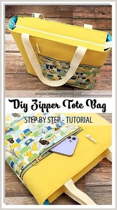 Sewing tote bags are a great way to show your creative side and make a unique gift for the special person in your life. Zippered Tote Bag Tutorial, Tote Bag Sewing, Tote Bag Pattern Free, Tote Bag With Zipper, Bag Sewing Pattern, Diy Tote, Tote Bag Tutorial, Everyday Tote Bag, Diy Bag Designs