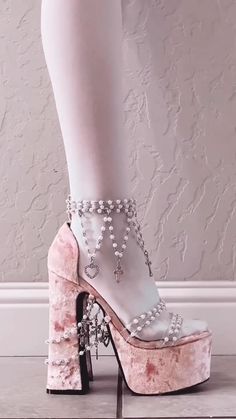 Sailor Moon Heels, Moon Heels, Aesthetic Heels, Velvet Pink, Fashion Shoes Heels