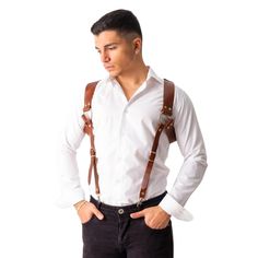 Earthen Charm Leather Suspenders Luxury Fitted Leather Belts And Suspenders, Suspenders Groomsmen, Suspenders For Men, Flowy Summer Dresses, Suspenders Men, Leather Suspenders, Outfits Dressy, Classy Wedding, Timeless Accessories