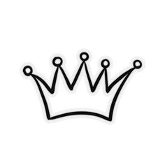 a black and white drawing of a crown with three dots on the top of it