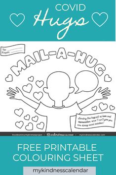 the free printable coloring sheet for valentine's day is included in this postcard