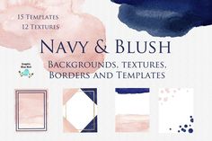 navy and blush backgrounds, textures, borders and templates